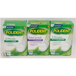 BAG OF ASSORTED POLIDENT DENTURE CLEANERS