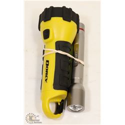 LOT OF TWO LED FLASHLIGHTS WITH BATTERIES