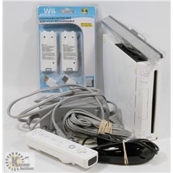 NINTENDO WII CONSOLE WITH ALL CABLES, CONTROLLER,
