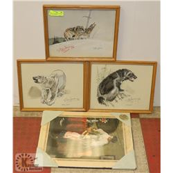 LOT OF 3 ARTWORK BY STRAKER 73, SIGNED NATIVE &