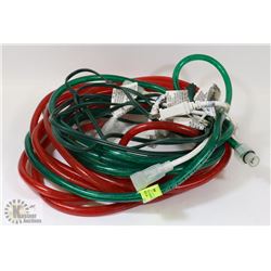 RED & GREEN ROPE LIGHTS W/EXTENSION CORD &