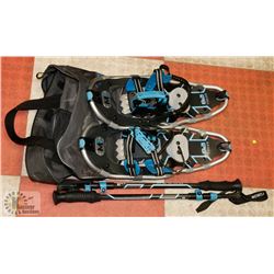 SNOWSHOES WITH WALKING STICKS IN CARRY BAG