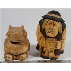 2 CARVED WOODEN SCULPTURES