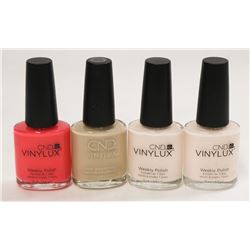 LOT OF 4 ASSORTED CND VINYLUX NAIL POLISH