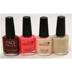 LOT OF 4 ASSORTED CND VINYLUX NAIL POLISH