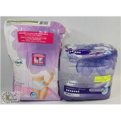 2 BAGS OF TENA UNDERWEAR, SUPERPLUS HEAVY, SZ LRG