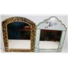 Image 1 : 2 MIRRORS 15"X18" - TIGER & GRAPE DESIGNS.