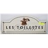 Image 1 : WOOD WALL HANGING "LES TOILETTES" SIGN -
