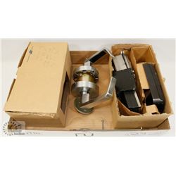 FLAT OF 2 COMMERCIAL LOCKS W/ EXTRA PARTS