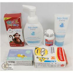 BAG OF KIDS SUPPOSITORIES, BANDAGES, AND MORE