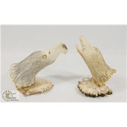 ANTLER CARVING PAIR