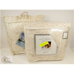 LOT OF 2 BRAND NEW CORAL THROWS WITH QUEEN SIZE