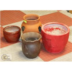 SET OF 4 CLAY POTS