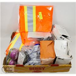 MIXED LOT OF SAFETY GEAR INCL RESPIRATORS, HI VIZ