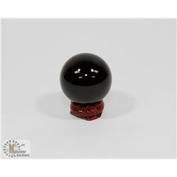 #136-NATURAL BLACK OBSIDIAN HEALING SPHERE BALL