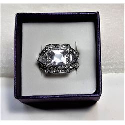 18)  WHITE TOPAZ 3 PCE WEDDING SET