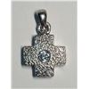 Image 1 : 45) STERLING SILVER CUBIC ZIRCONIA PENDANT
