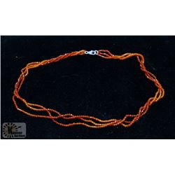 100) STERLING SILVER CLASP GEMSTONE NECKLACE