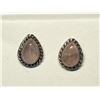 Image 1 : 84) STERLING SILVER ROSE QUARTZ EARRINGS