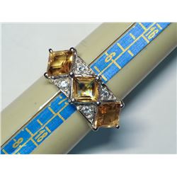 50) STERLING SILVER CITRINE RING