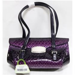 PURPLE PRINCESS FLORENCE SNAKE SKIN STYLE PURSE
