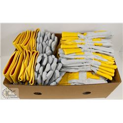 YELLOW LINED WORK GLOVES 30 PR
