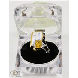 NEW STERLING 925/SILVER RING SIZE 7 CUBIC YELLOW