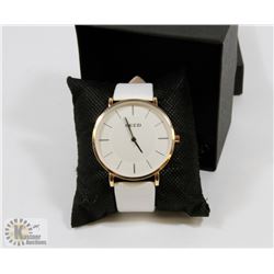 NEW KEZZI WATCH GENUINE LEATHER WHITE STRAP