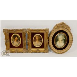 ANTIQUE SET OF 3 PICTURES