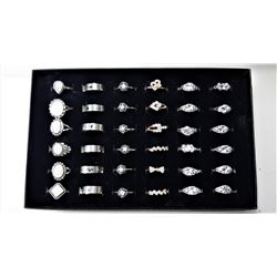 5)  LOT OF 36 ASSORTED FASHION RINGS