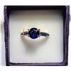 Image 1 : 3)  ROUND BLUE SAPPHIRE RING SET IN