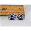 Image 1 : 12)  LOT OF 2 MATCHED OVAL WHITE ZIRCON