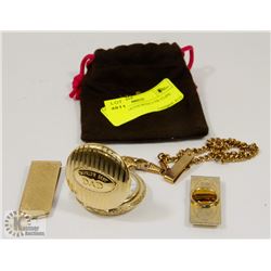 POCKET WATCH WITH 2 TIE CLIPS