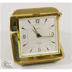 VINTAGE RENSIE EIGHT DAYS 7 JEWEL TRAVEL ALARM