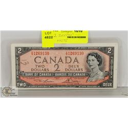 1954 CANADIAN 2 DOLLAR BANK NOTE