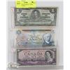 LOT OF 3 CANADA BILLS, 1937$1 BILL, 1972 $5 BILL,