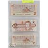 LOT OF 3 CANADA $2 ROBIN BILLS