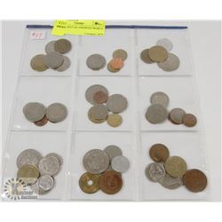 STOCK SHEET OF ASSORTED WORLD COINS