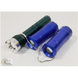 LOT OF 3 EDDIE BAUER ALUMINUM FLASHLIGHTS