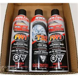 FLAT W/2 NEW CANS OF "FAST WAX CANADA"