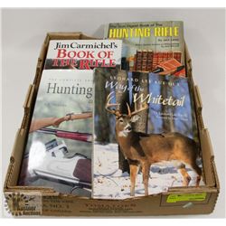 FLAT OF HARDCOVER HUNTING AND RIFLE BOOKS