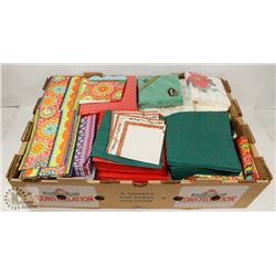 LARGE FLAT OF ASSORTED PATTERN AND SIZE NAPKINS