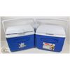 Image 1 : 2 BLUE 10 QUART RUBBERMAID VICTORY COOLERS