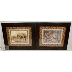LOT OF TWO JUNGLE THEMED PRINTS 13 X 15