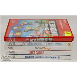 5 WII GAMES, SUPER MARIO BROS, WII SPORTS, WII