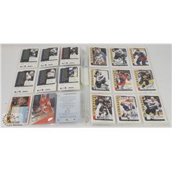 THREE SHEETS OF PINNACLE & OTHER SIGNATURE HOCKEY