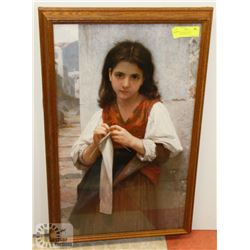 "THE LITTLE KNITTER" W. BOVGVEREAV PRINT OF A