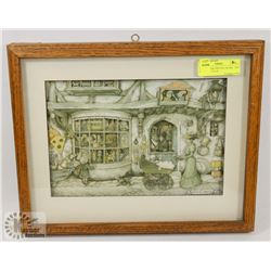 ANTON PIECK VINTAGE 3D ART "THE TOYSHOP" 13 X 16