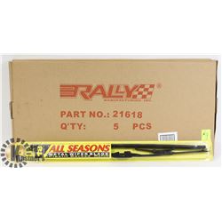 LOT OF 10 ALL SEASON 18" WIPER BLADES.