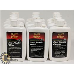 LOT OF 12 MEGUIARS CLEAR PLASTIC CLEANER